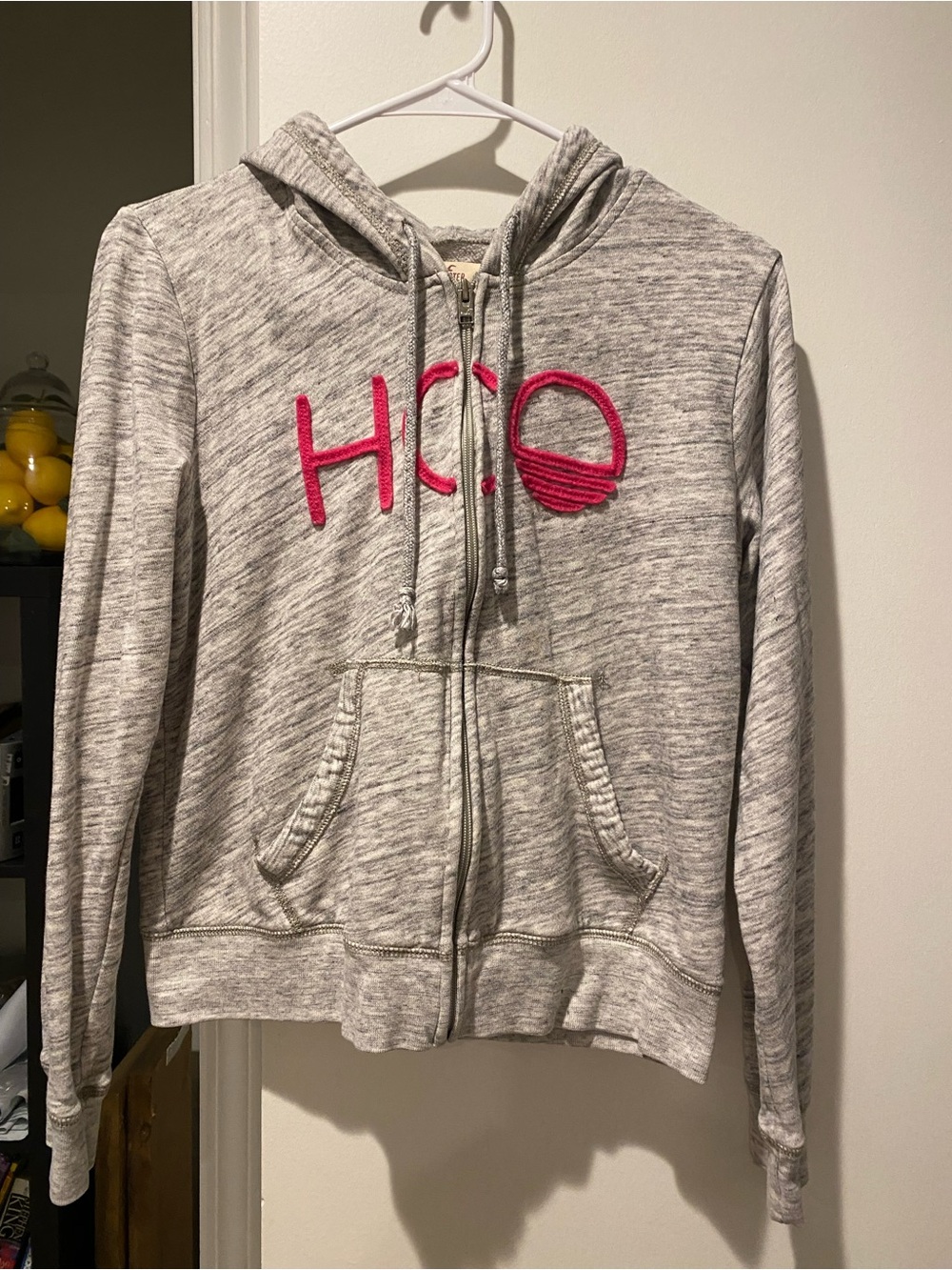 Vintage Y2K Hollister Zip-Up Grey Size Medium
